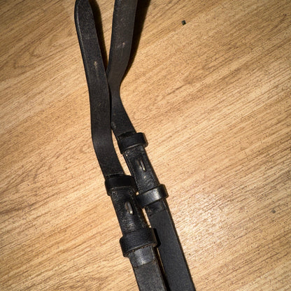 English Leather Rubber Grip Reins – Black – 62” XXF Extra Full #66