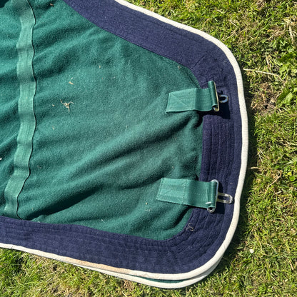 Green & Navy Fleece Show Rug 6’0 Second Hand Horse Cob Tack
