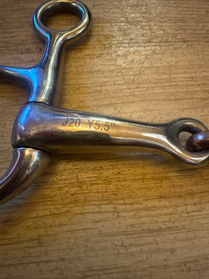 5.5” Hanging Cheek Snaffle - Copper Lozenge