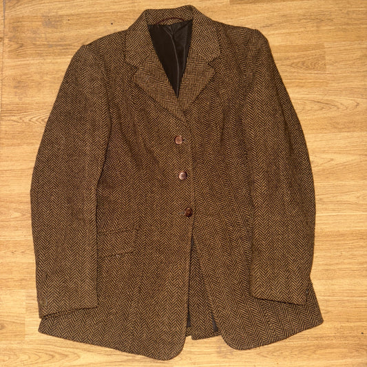 Saddlecraft Brown Wool Tweed Maids 34” Show Jacket #711 Hacking Hunting