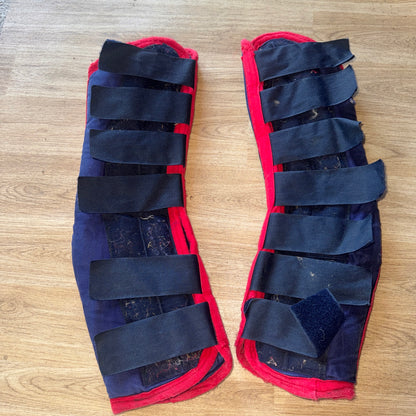 Padded Full Size Navy/Red Travel Boots X 4 | Front & Rears | Second Hand Tack