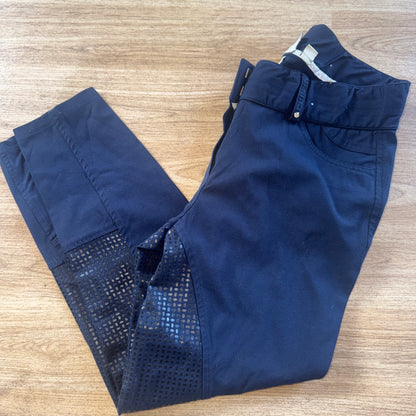 Dublin Navy Silicone Seat Breeches - Age 14 Years