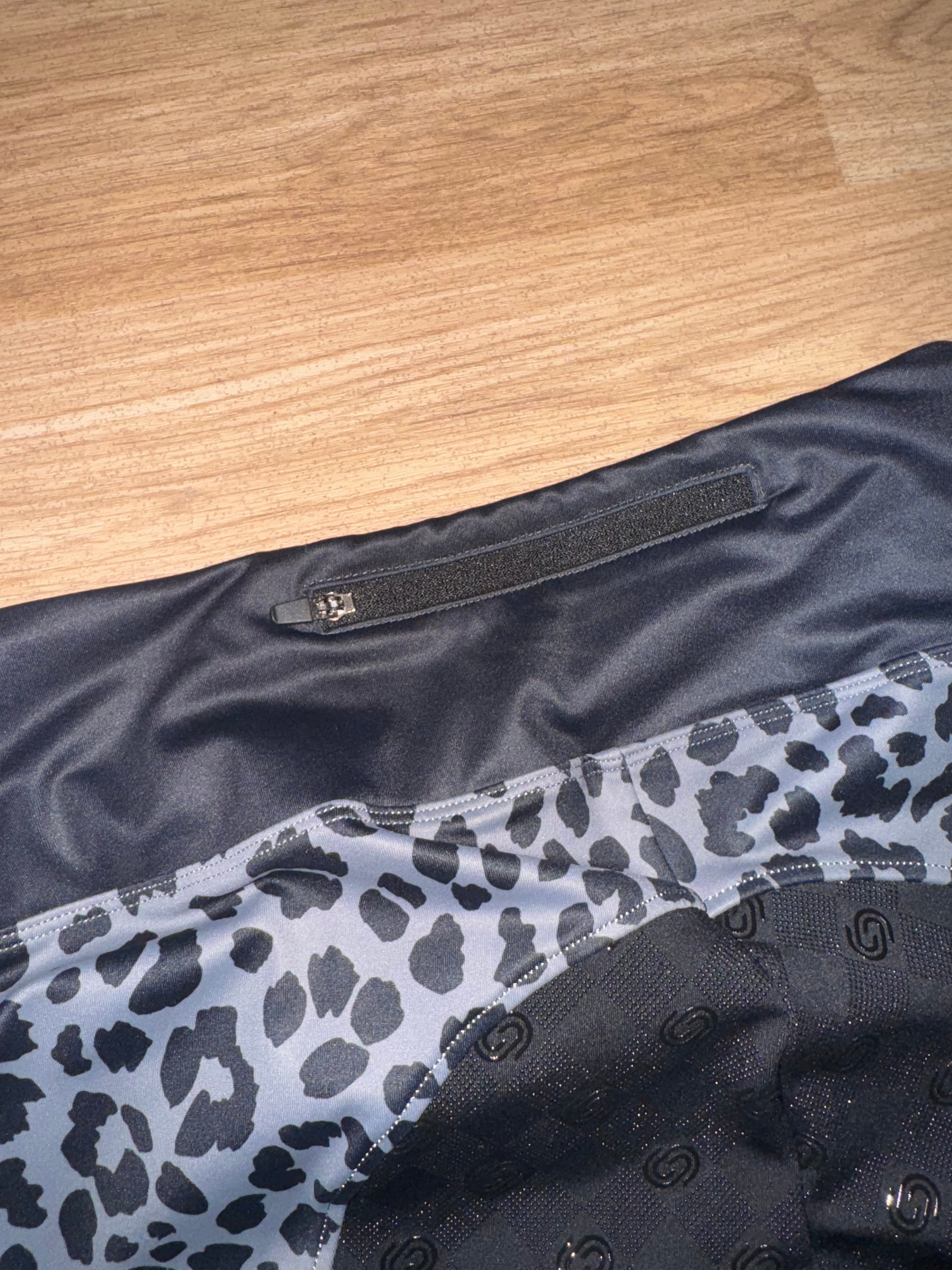 Leopard Print Grey Black Riding Tights - Ladies Medium