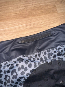 Leopard Print Grey Black Riding Tights - Ladies Medium