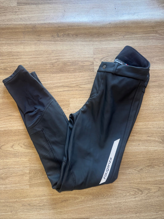 Fouganza Black Waterproof Fleece Breeches | Ladies 26” Warm