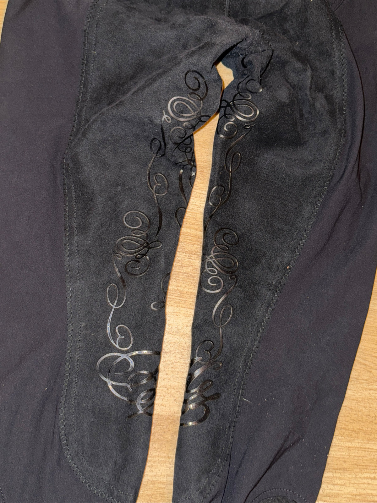 Horze Black Scroll Suede Seat 30” Breeches