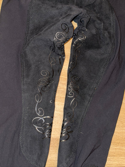 Horze Black Scroll Suede Seat 30” Breeches