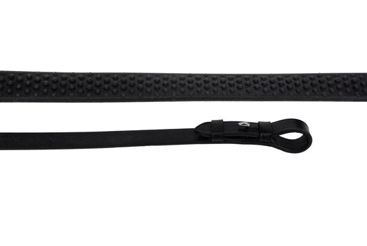 Rhinegold Flexible Grip Rubber Reins Black .