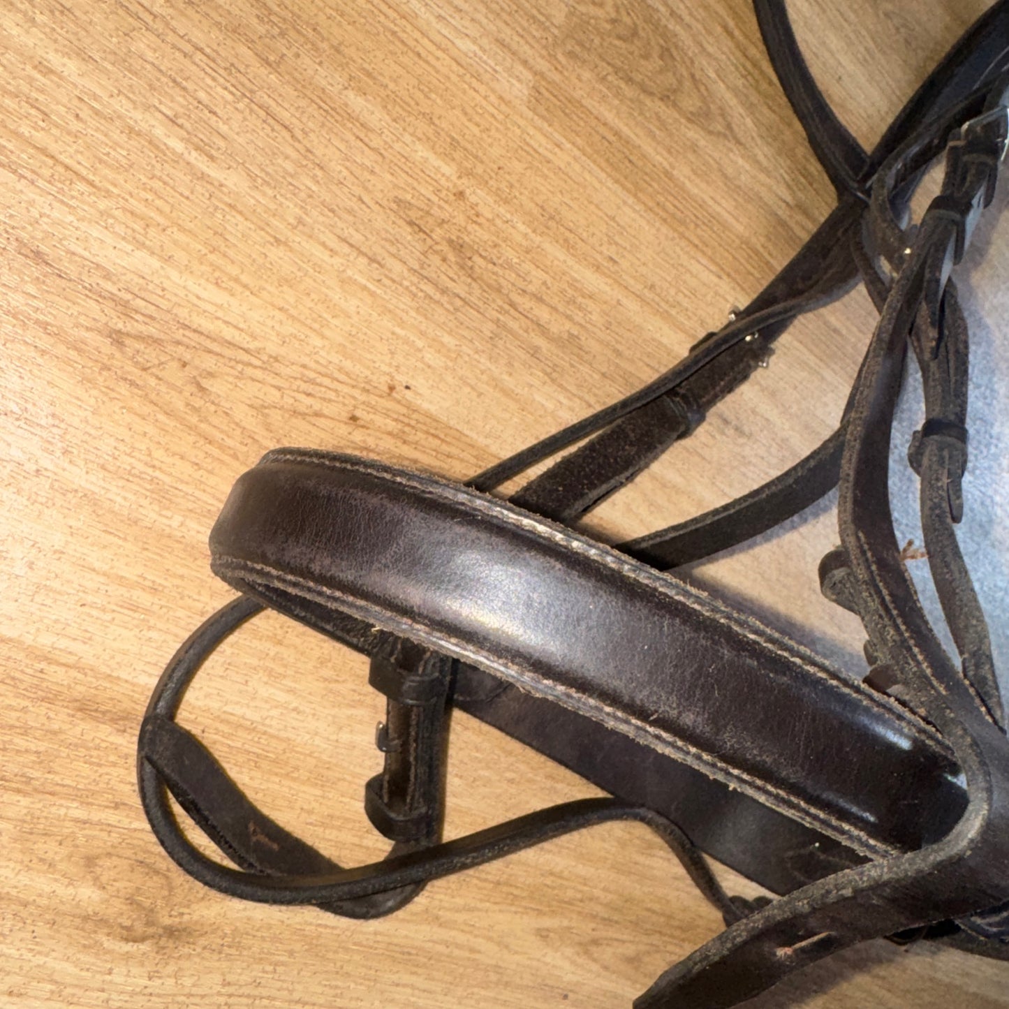 English Leather Brown Size Cob Bridle Raised Second Hand Tack Horse #3