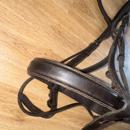 English Leather Brown Size Cob Bridle Raised Second Hand Tack Horse #3