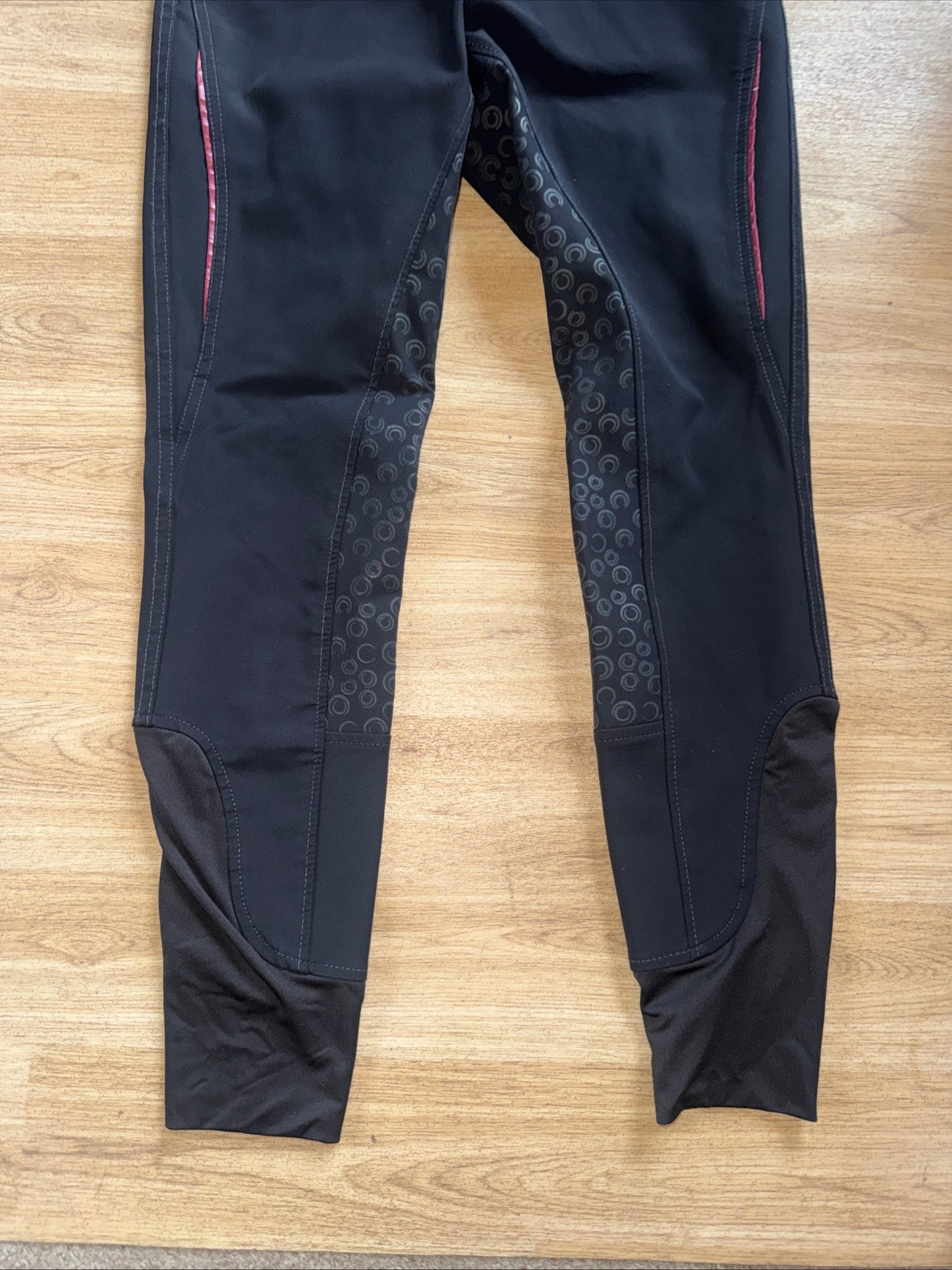 Hy Equestrian Black Full Silicone Seat Breeches | Ladies 30” | Stretchy Silicone