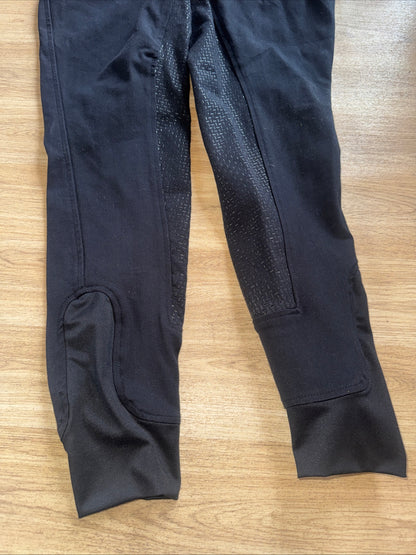 Hkm Stretchy Black Breeches | Ladies 30” | Full Silicone Grip Seat