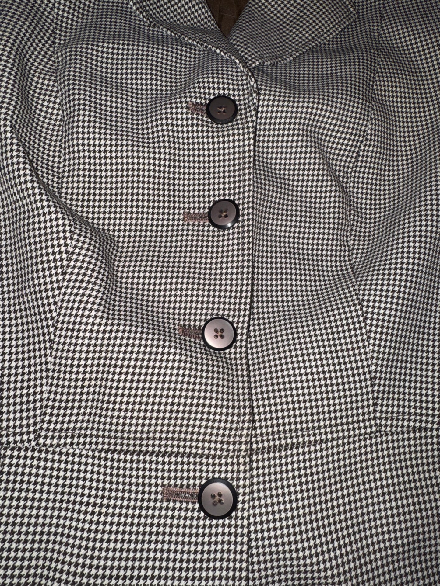 Harry Hall Brown Dog Tooth Check Show Jacket Brown Velvet Collar Ladies 36” #112