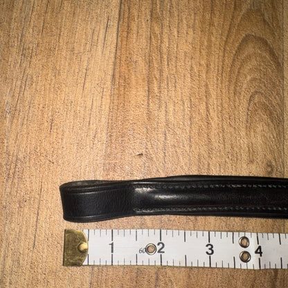 Whitaker Black Raised Leather Browband | Size Pony #213
