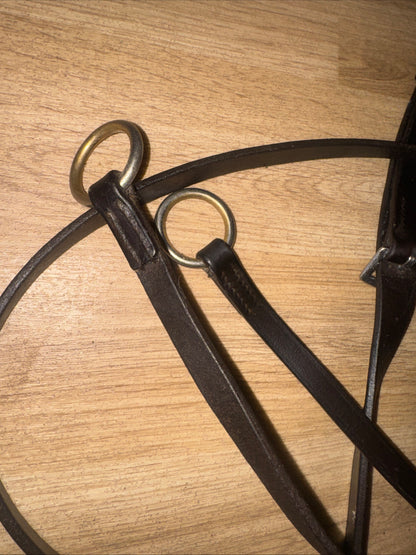 English Leather Havana Size Full Running Martingale Second Hand Horse Tack #23