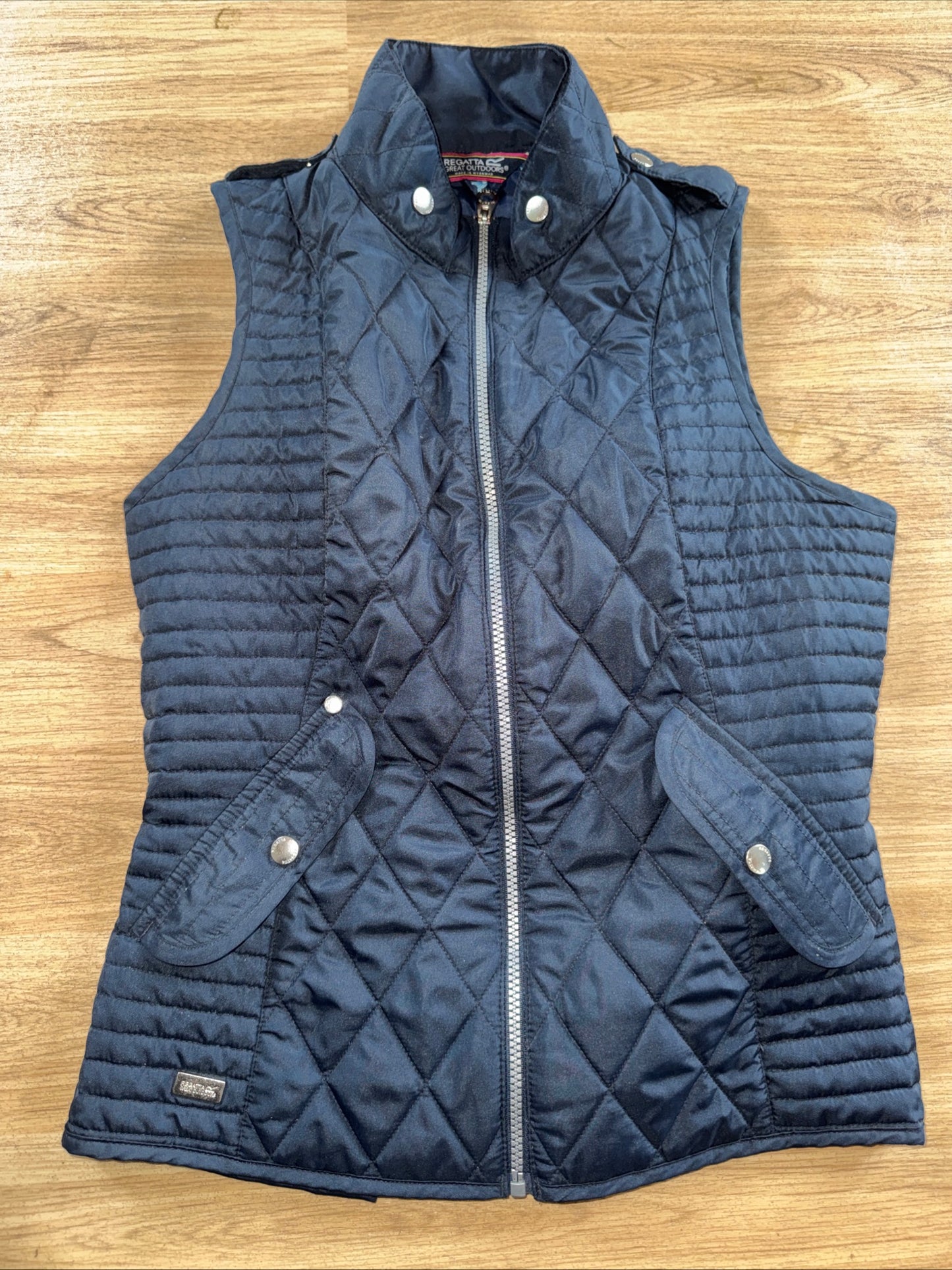 Regatta Navy Quilted Ladies Size 10 Gilet Waist Jacket Equestrian Country Dog