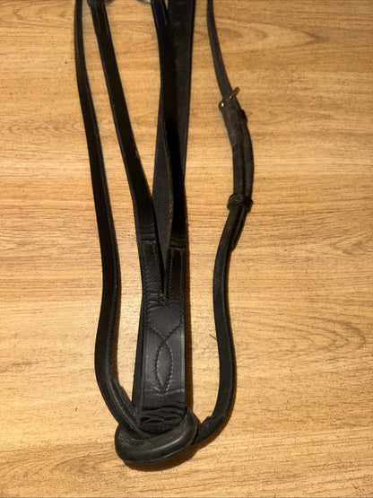 Black Leather Running Martingale – Cob Size – English Horse Tack #99