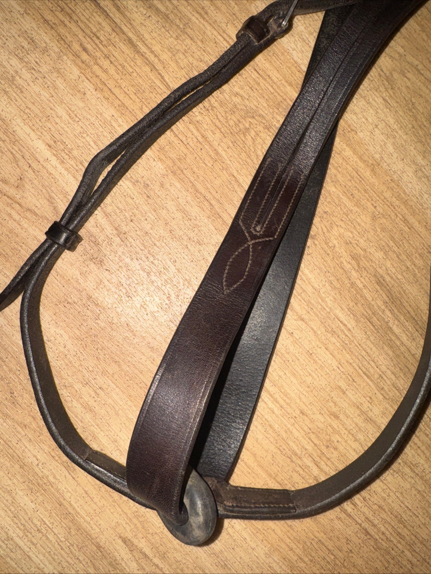 Brown English Leather Running Martingale – Cob Size Butter Soft Horse Tack