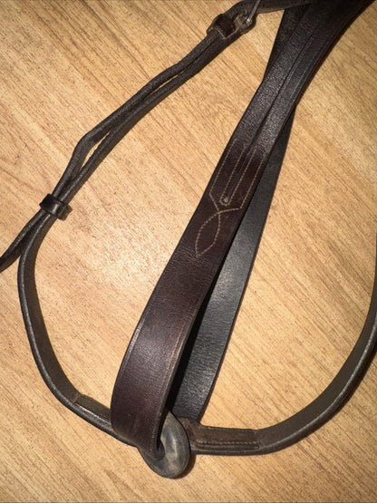 Brown English Leather Running Martingale – Cob Size Butter Soft Horse Tack