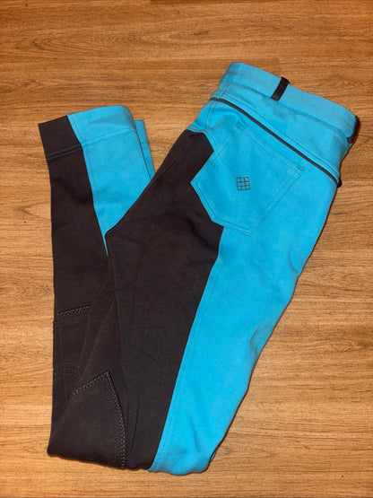 Gallop Helix Turquoise Grey Ladies 30” Jodphurs - RRP £39.99
