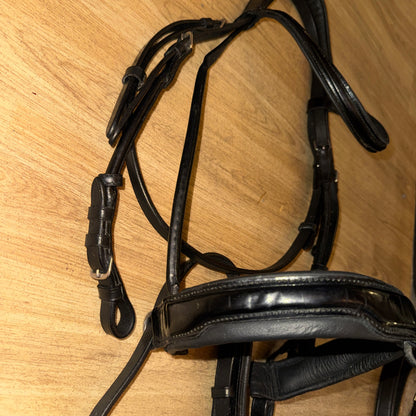 Black Patent Trim Flash Bridle – Full Size (Missing Flash Strap)