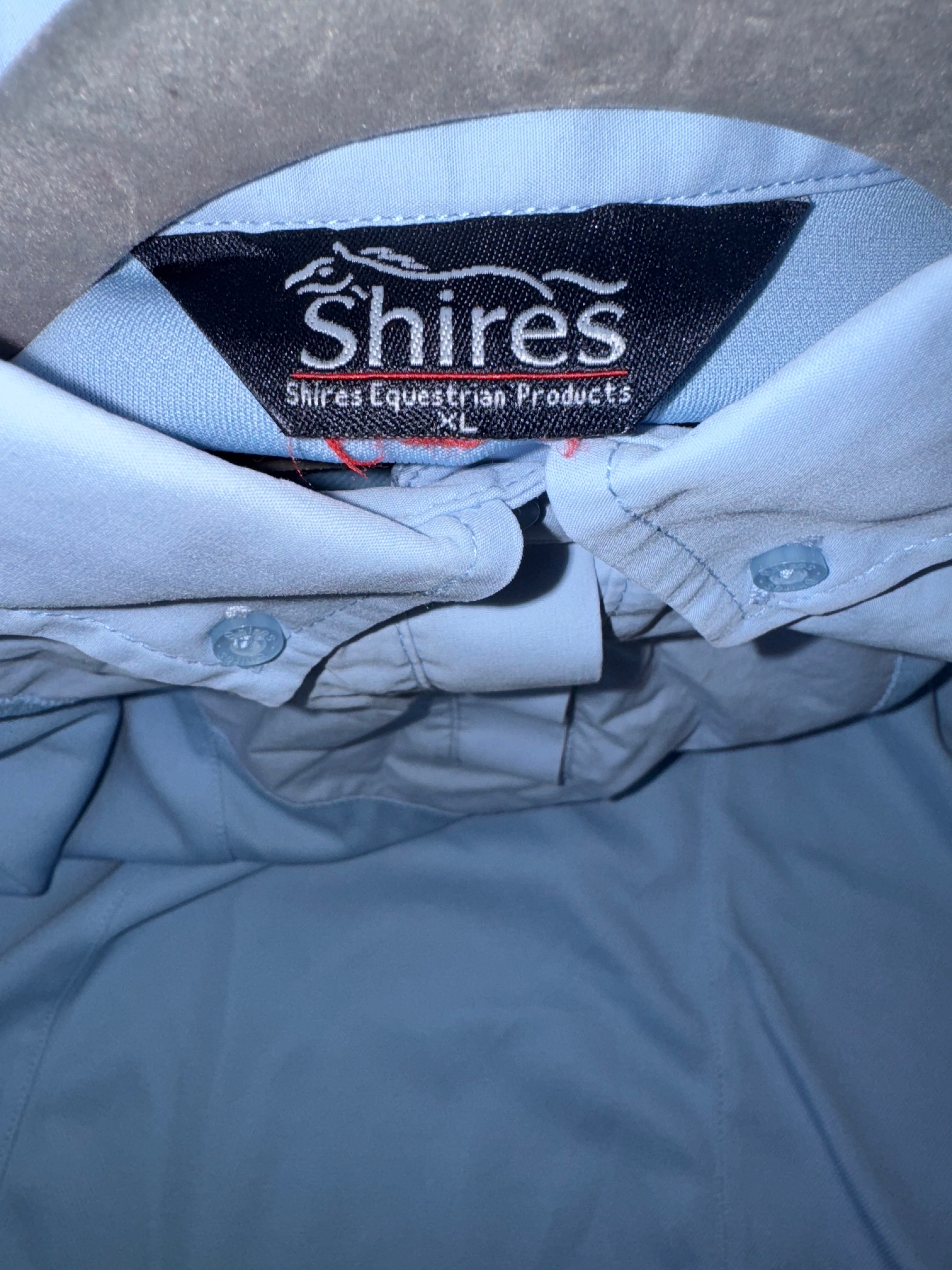 Shires Childs XL Air Dri Blue Show Shirt - Breathable