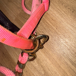 Km Elite Pink FULL Headcollar & Leadrope - Free Postage