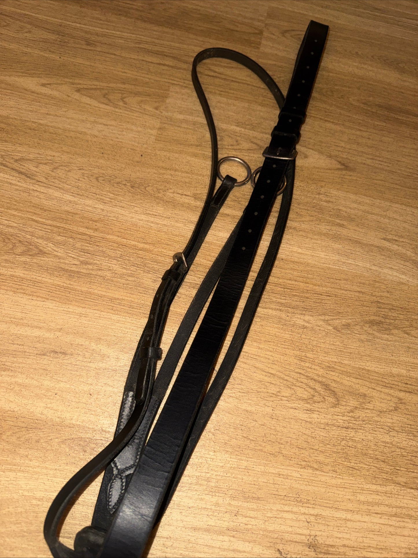 Black Leather Running Martingale – Cob Size – English Horse Tack #99