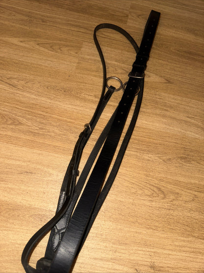 Black Leather Running Martingale – Cob Size – English Horse Tack #99