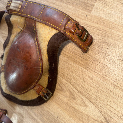 Full Size Leather & Wool Felt Knee Boots | Traditional Second Hand Horse Tack