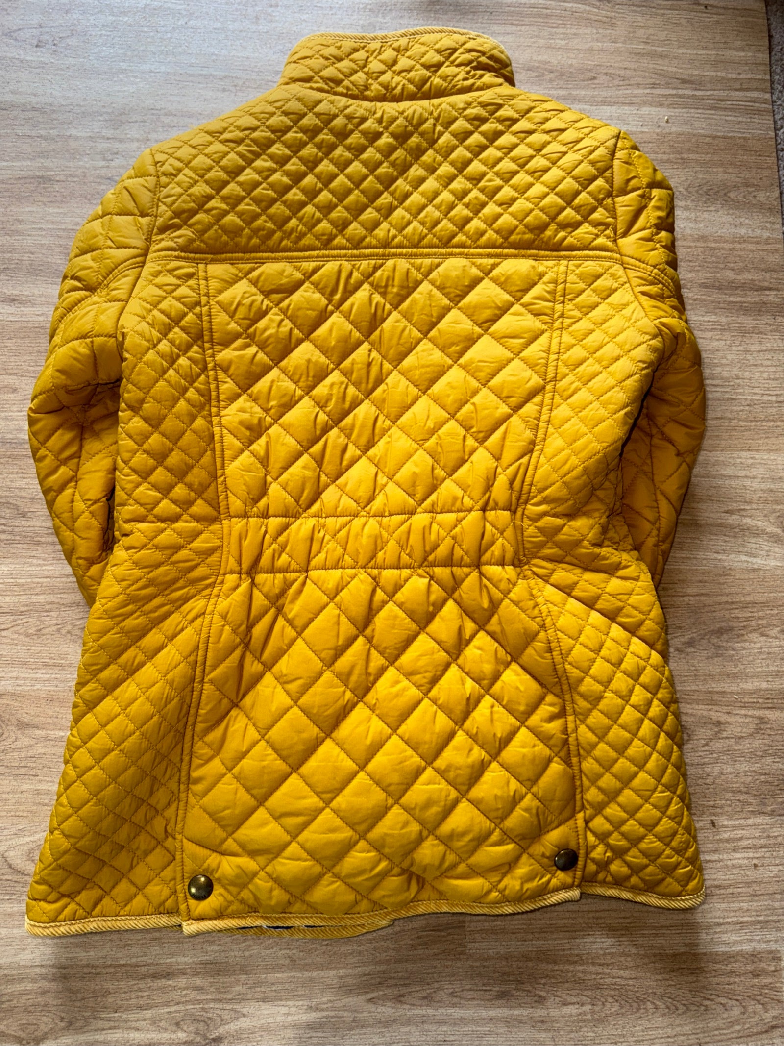 Joules Size 10 Mustard Quilted Jacket - Fox Head Button