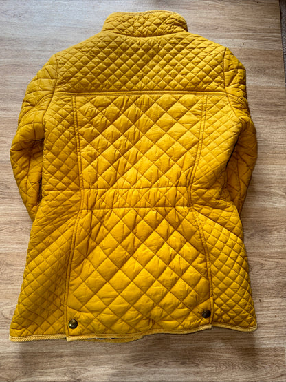 Joules Size 10 Mustard Quilted Jacket - Fox Head Button