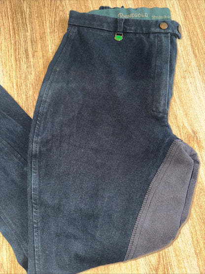 Rhinegold 32” Black Stretch Full Suede Seat Breeches
