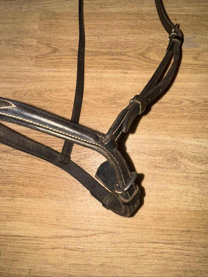 Black Fancy Stitch Pony Size Noseband #123