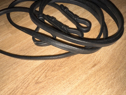 Kieffer Black Unused Curb Reins | Size Full 54” German Leather Top Quality  #801
