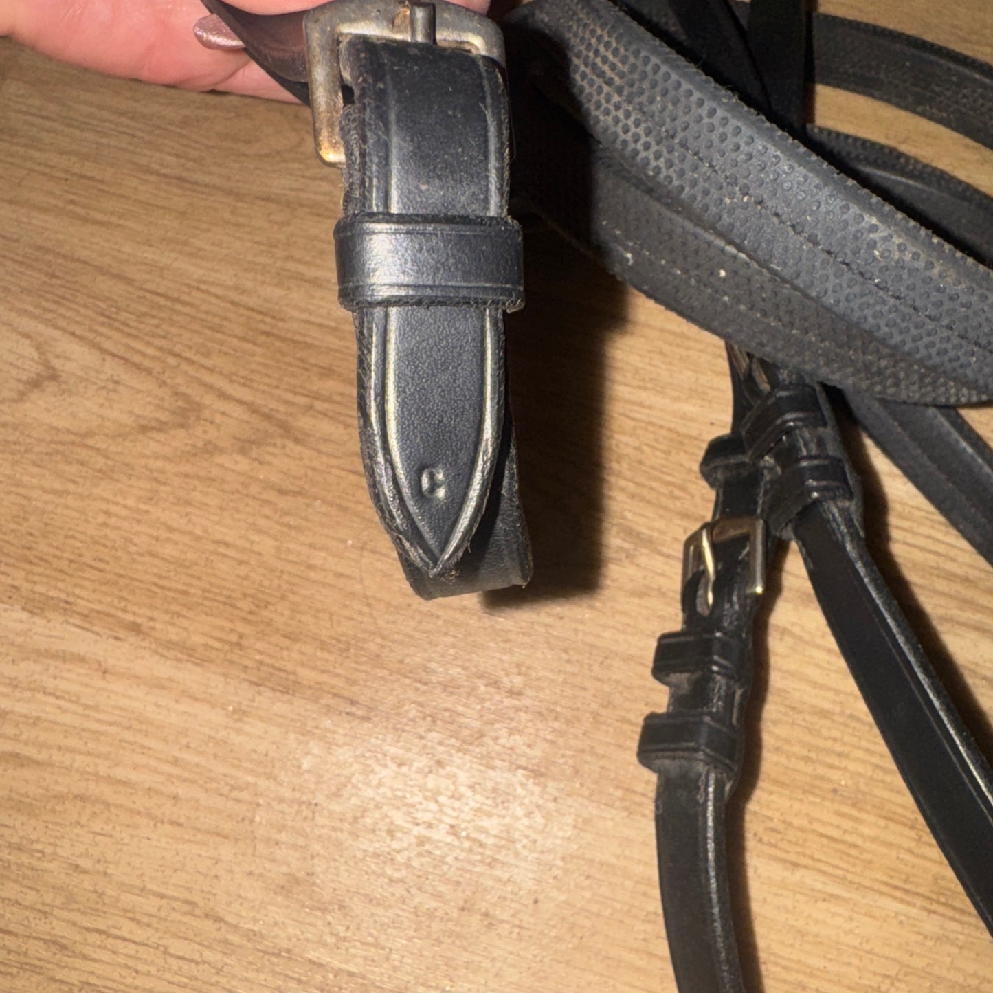 English Leather Size Cob Pimple Grip Reins #346