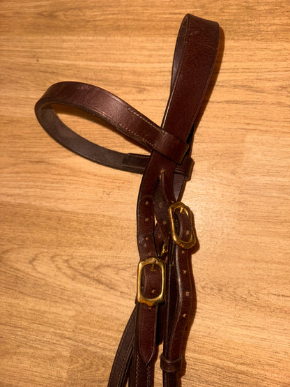 Shires Size Cob Brown Inhand Bridle #10 Showing Show Flat Noseband Hunter