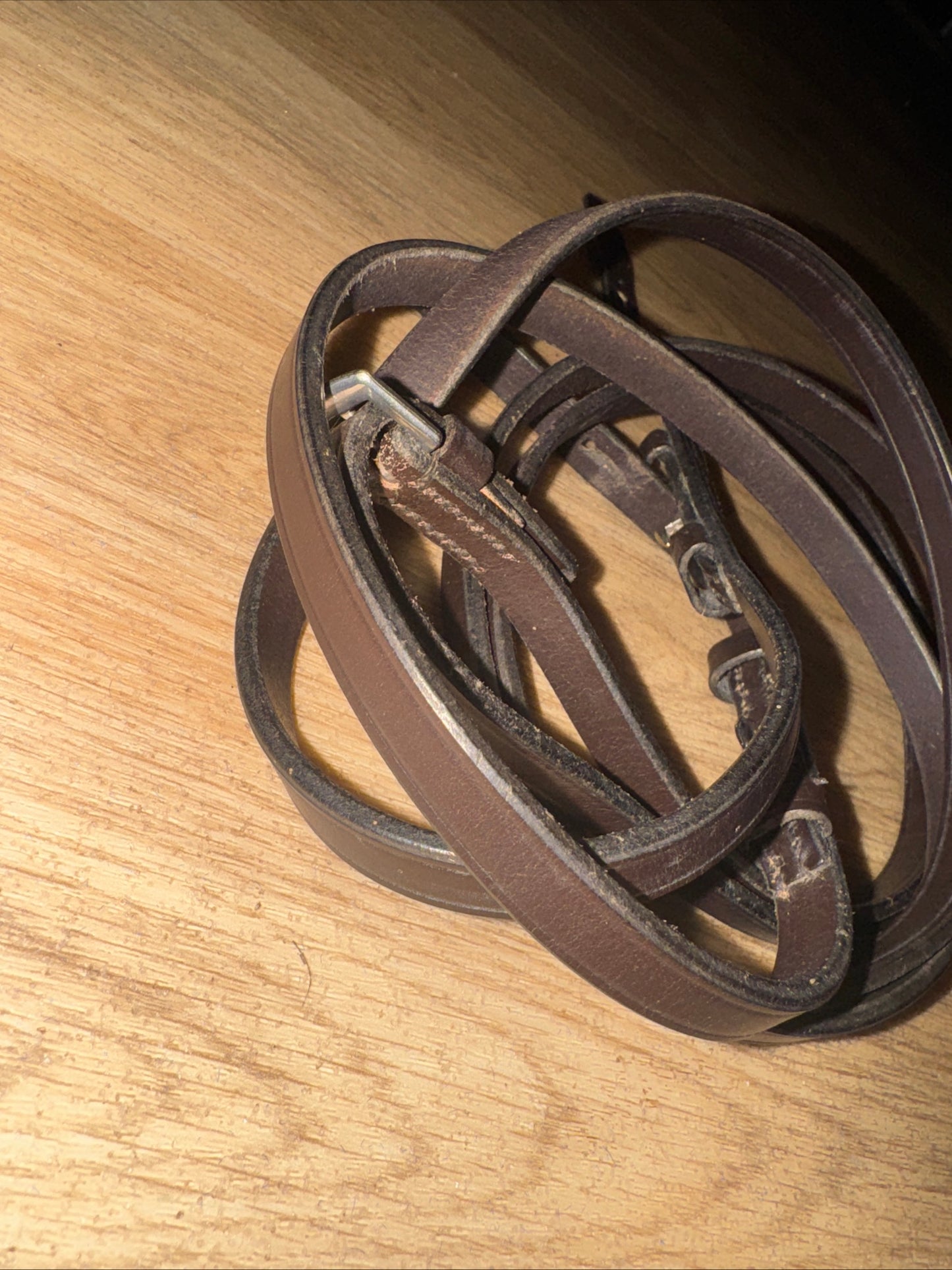 English Leather Havana Pony Size Show Reins #117