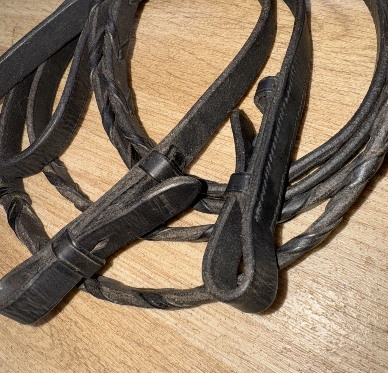 Black English Leather Laced 56” Reins #58
