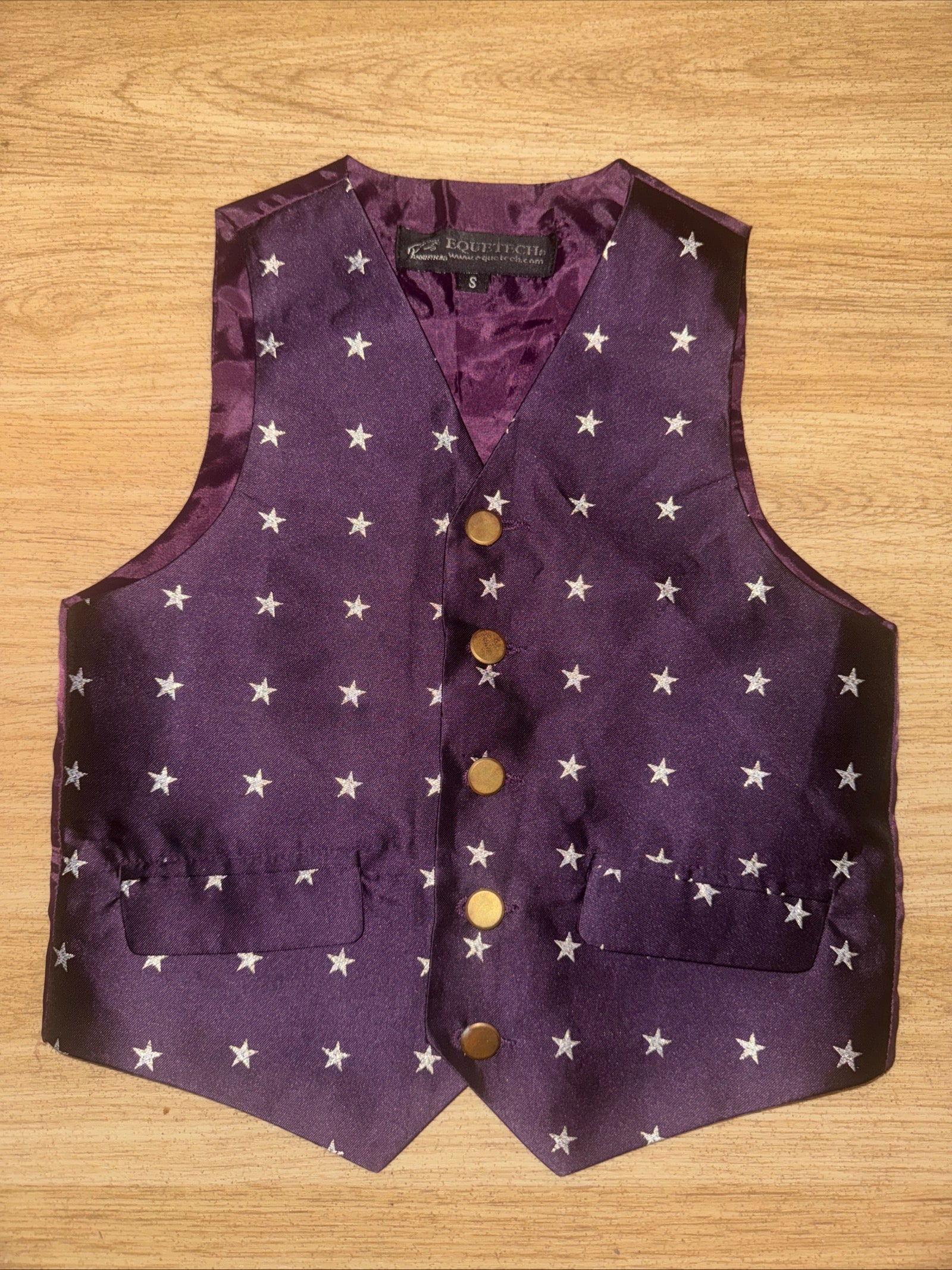 Equetech Purple Stars Childs Showing Waist Jacket - Small