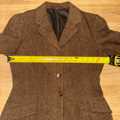 Saddlecraft Brown Wool Tweed Maids 34” Show Jacket #711 Hacking Hunting