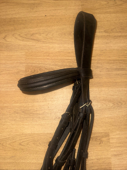 English Leather Black Size Cob Flash Bridle #30 Second Hand Horse Tack