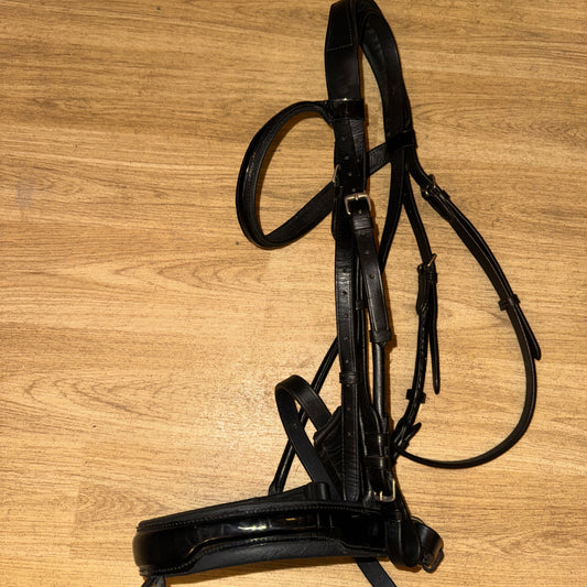 Black Patent Trim Flash Bridle – Full Size (Missing Flash Strap)