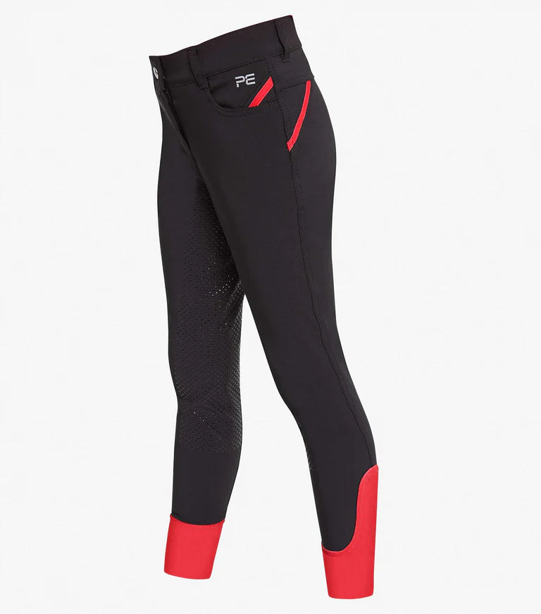 Premier Equine Diablo Junior Unisex Riding Breeches - Olive or Black