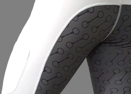 Funky Fit Silicone Seat Riding Tights - Grey Or White Seat