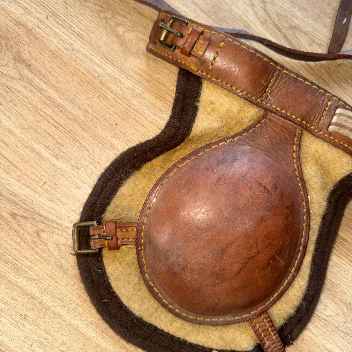 Full Size Leather & Wool Felt Knee Boots | Traditional Second Hand Horse Tack