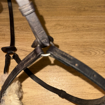 Black English Leather Full Size Grackle Noseband #349
