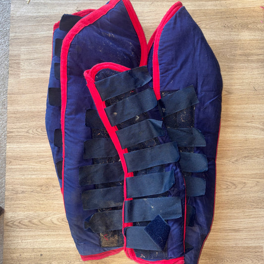 Padded Full Size Navy/Red Travel Boots X 4 | Front & Rears | Second Hand Tack