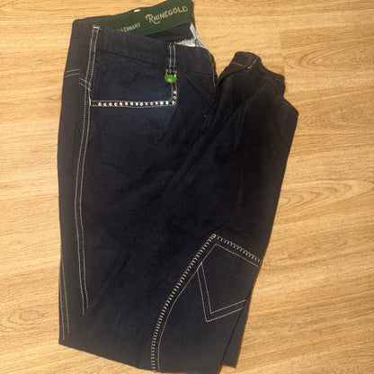 Rhinegold Bling Diamanté Black 30” Breeches