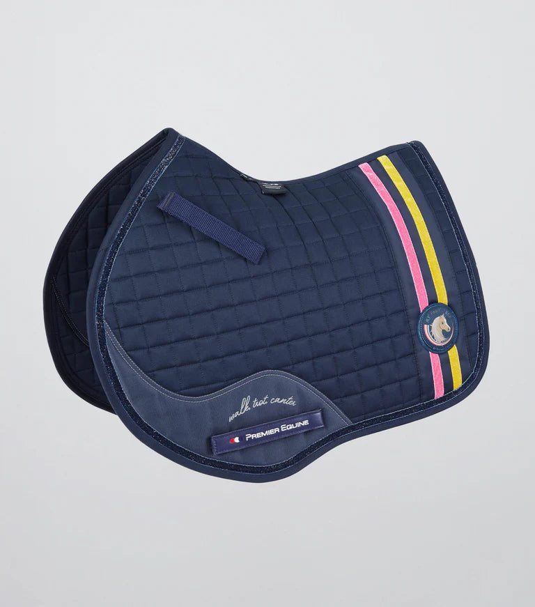 Premier Equine My Pony Jack Cotton GP/Jump Glitter Saddle Pad - NAVY